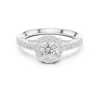 Round Halo Lab Grown Diamond Engagement Ring
