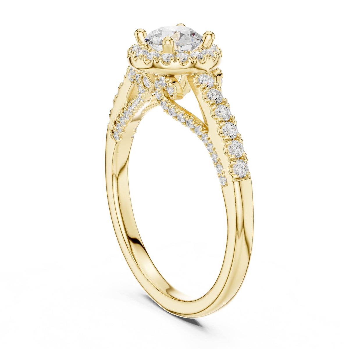 Round Halo Lab Grown Diamond Engagement Ring