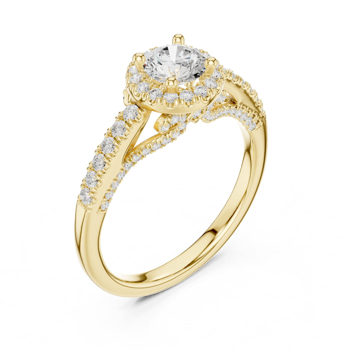 Round Halo Lab Grown Diamond Engagement Ring