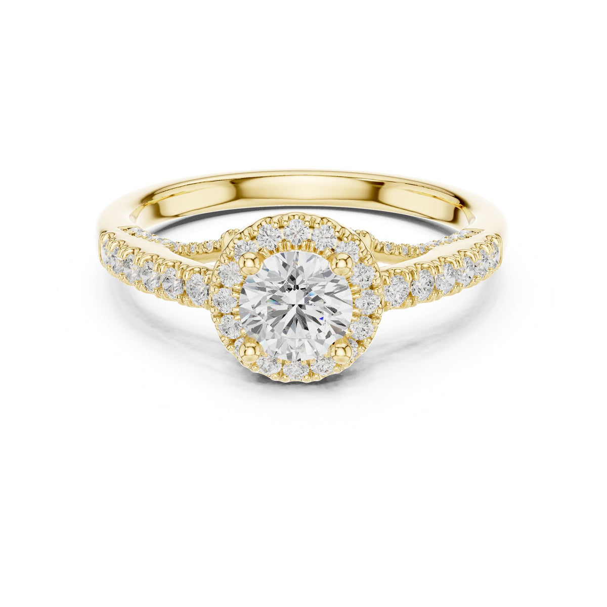 Round Halo Lab Grown Diamond Engagement Ring