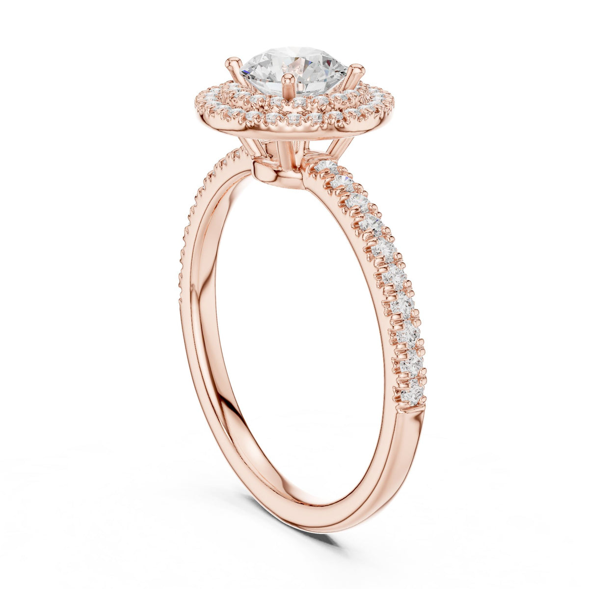 Round Halo Lab Grown Diamond Engagement Ring
