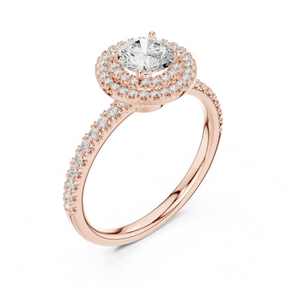 Round Halo Lab Grown Diamond Engagement Ring