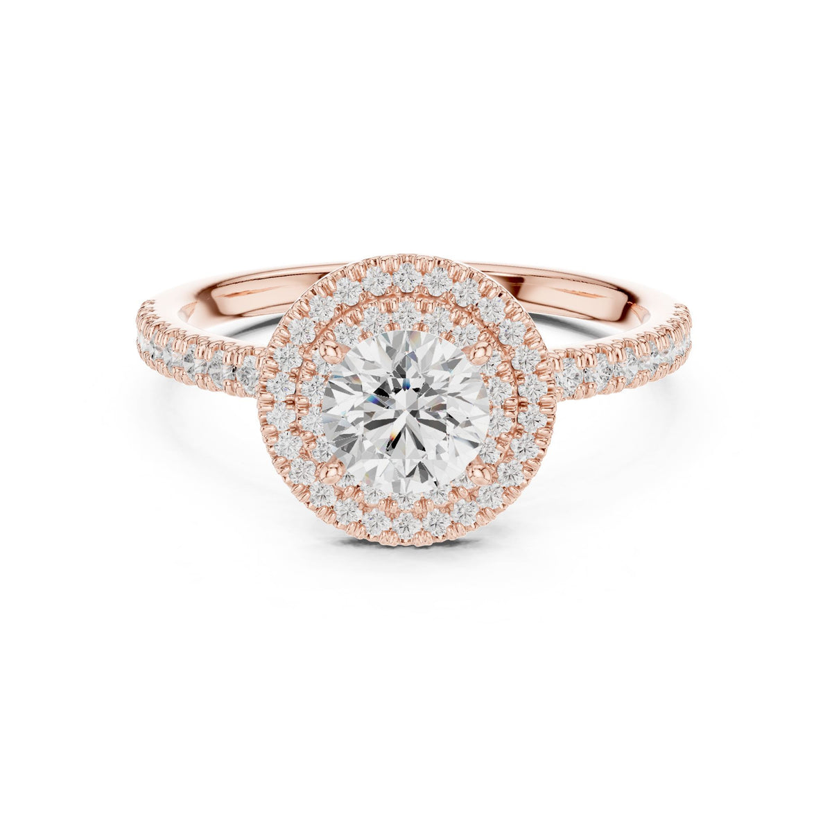 Round Halo Lab Grown Diamond Engagement Ring