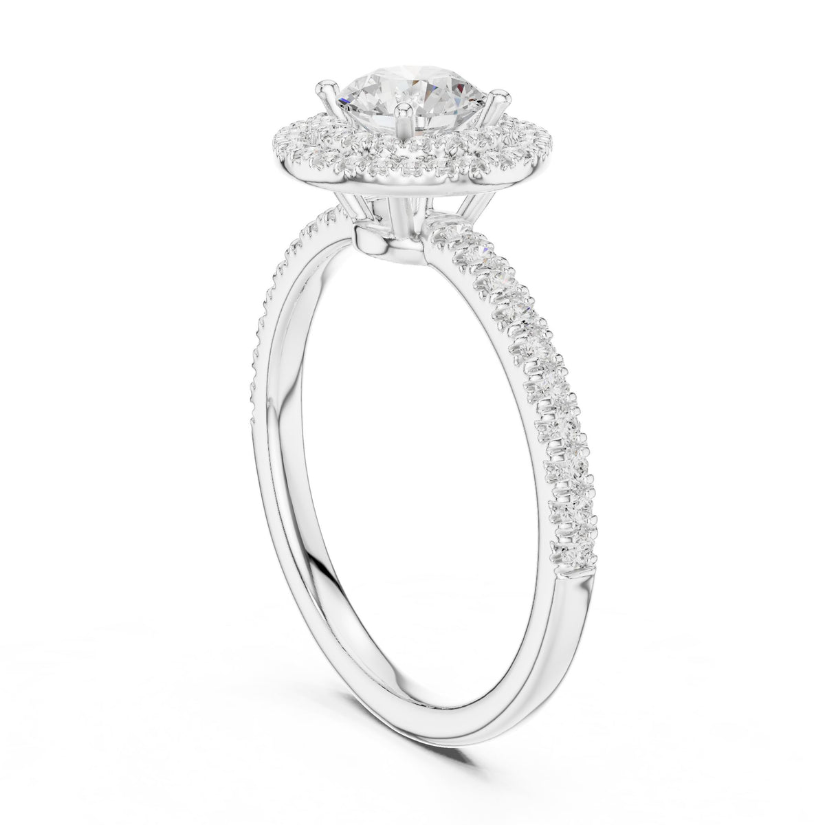 Round Halo Lab Grown Diamond Engagement Ring