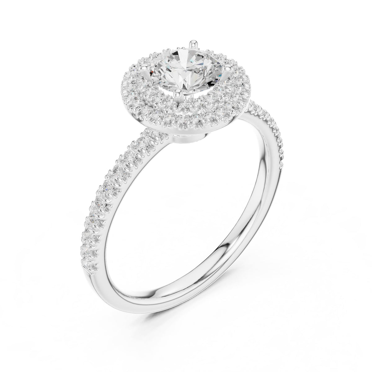 Round Halo Lab Grown Diamond Engagement Ring