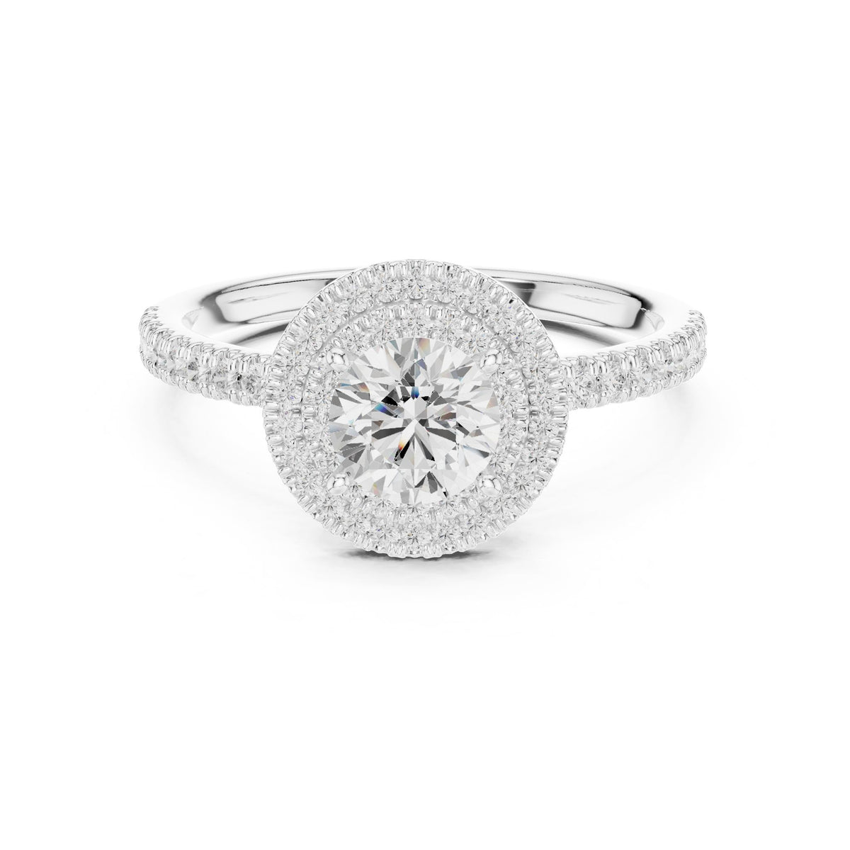 Round Halo Lab Grown Diamond Engagement Ring