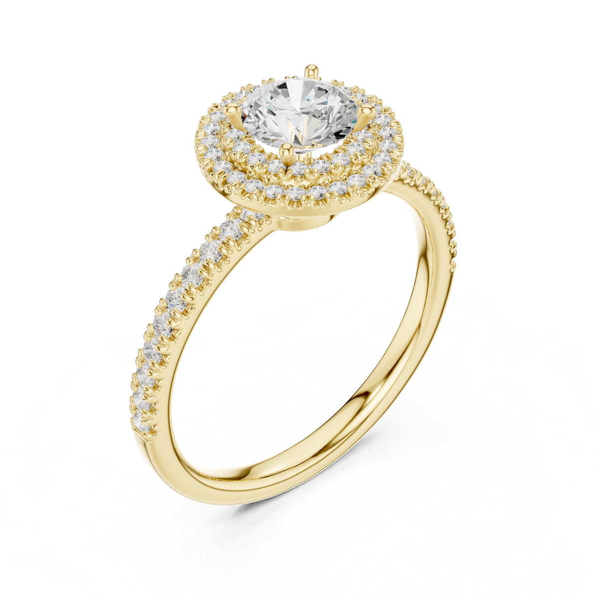 Round Halo Lab Grown Diamond Engagement Ring