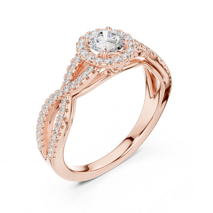 Round Halo Lab Grown Diamond Engagement Ring