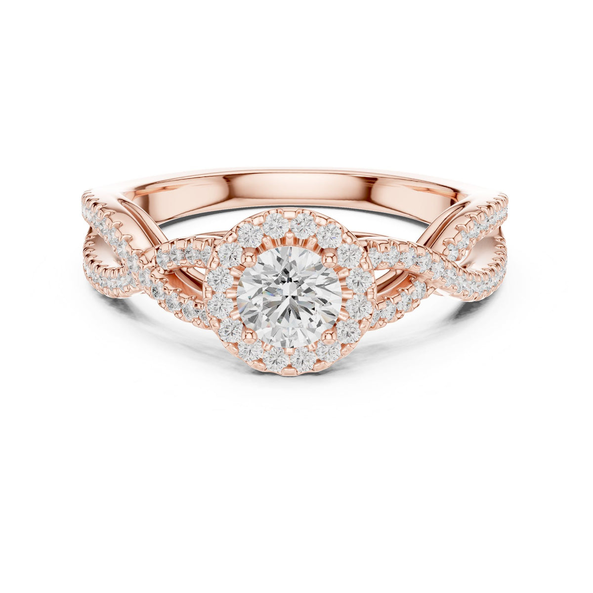 Round Halo Lab Grown Diamond Engagement Ring