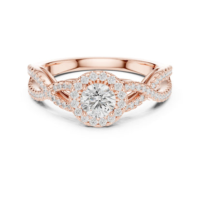 Round Halo Lab Grown Diamond Engagement Ring