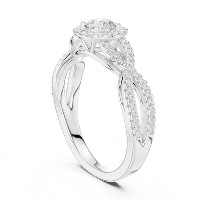 Round Halo Lab Grown Diamond Engagement Ring