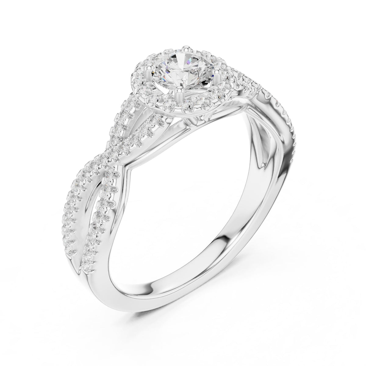 Round Halo Lab Grown Diamond Engagement Ring