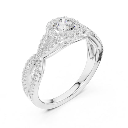 Round Halo Lab Grown Diamond Engagement Ring