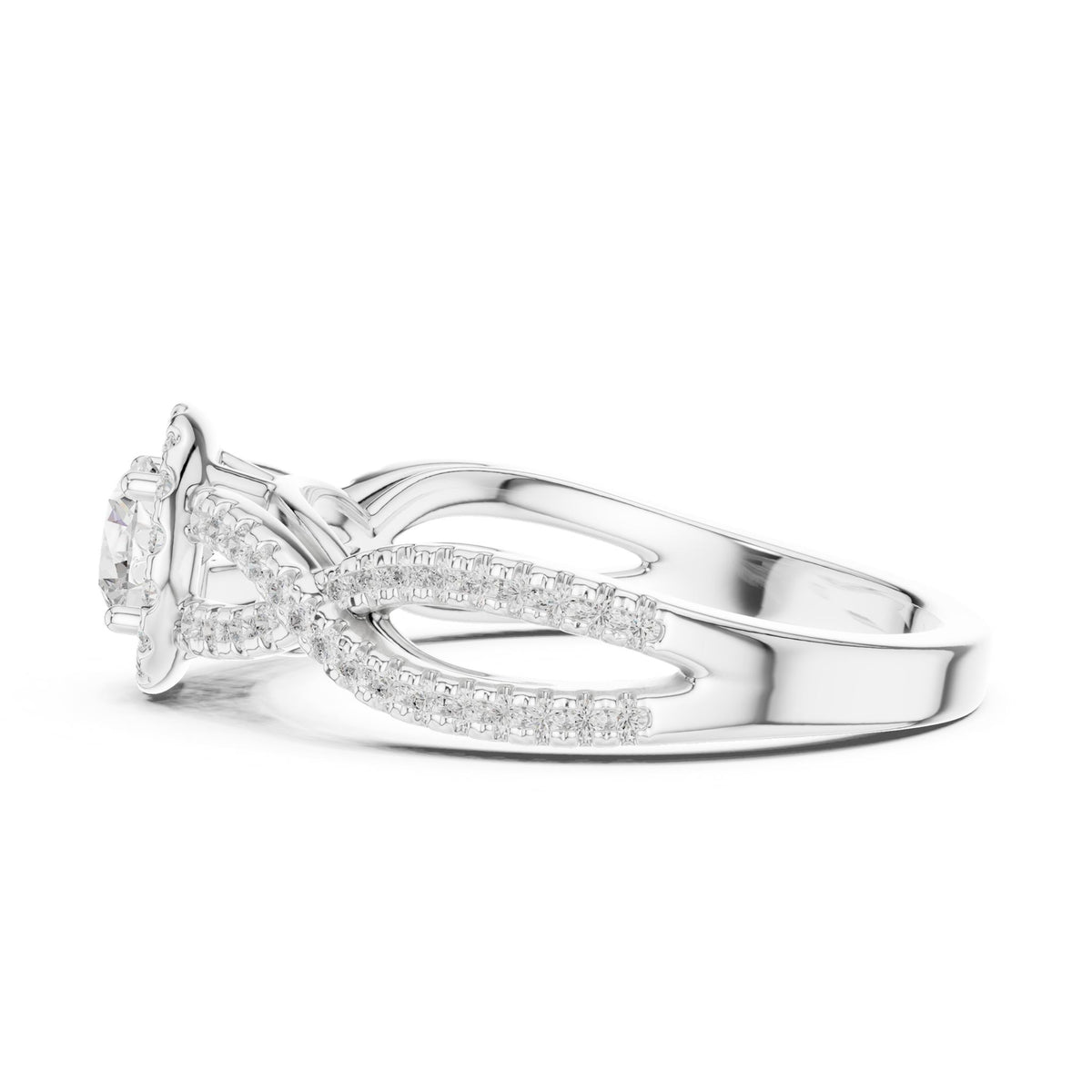 Round Halo Lab Grown Diamond Engagement Ring