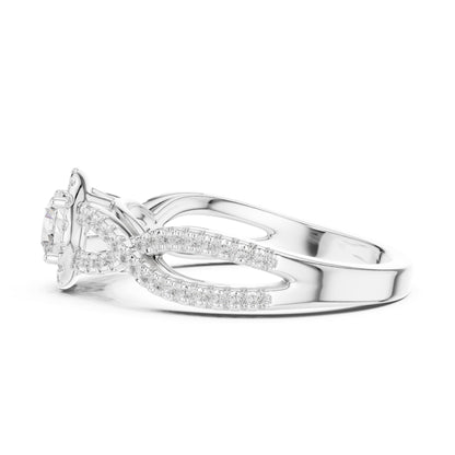 Round Halo Lab Grown Diamond Engagement Ring