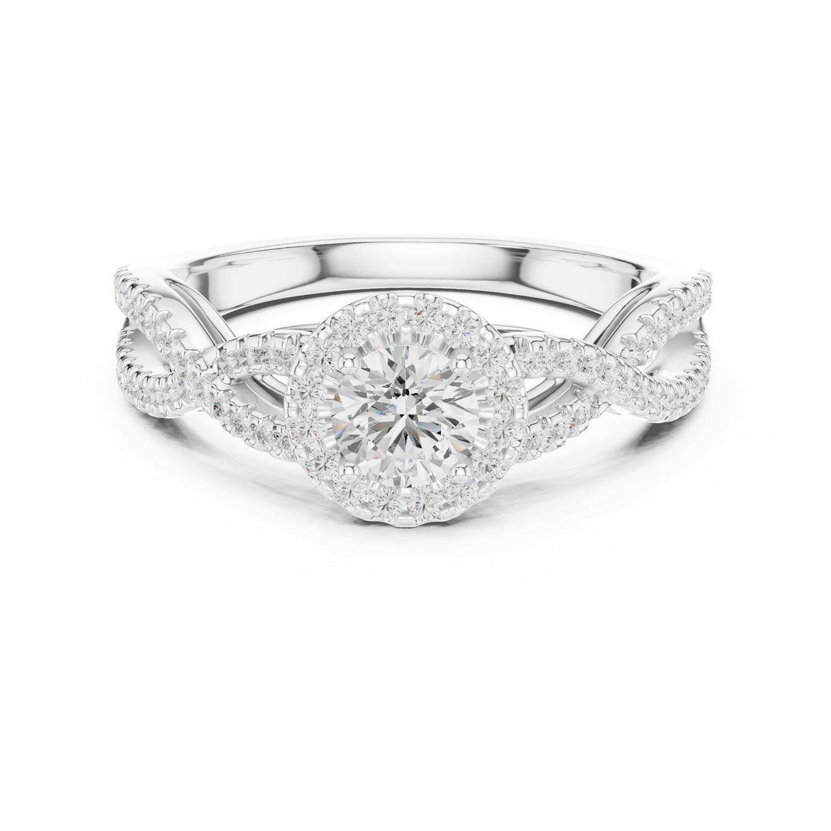 Round Halo Lab Grown Diamond Engagement Ring