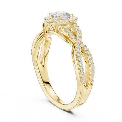 Round Halo Lab Grown Diamond Engagement Ring