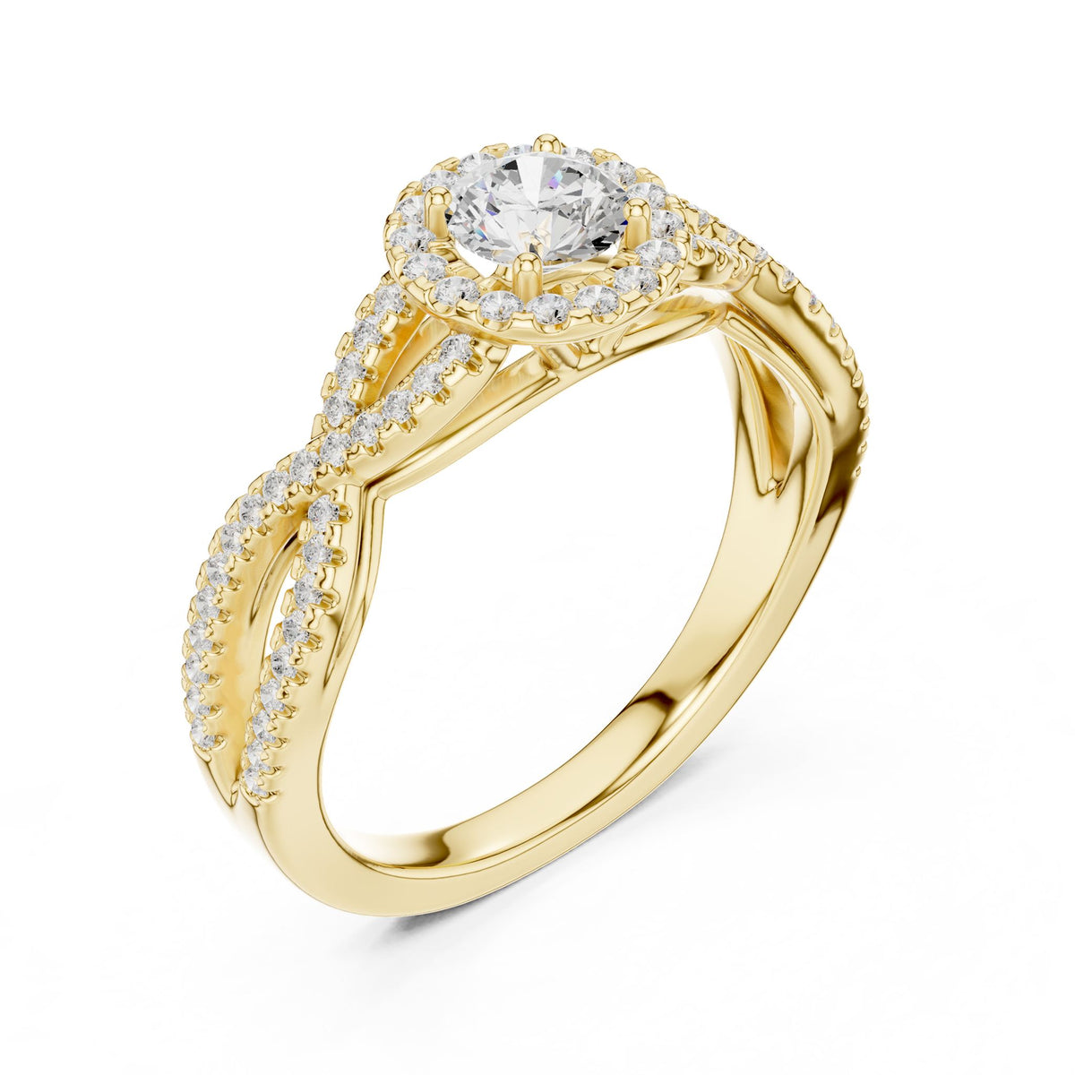Round Halo Lab Grown Diamond Engagement Ring