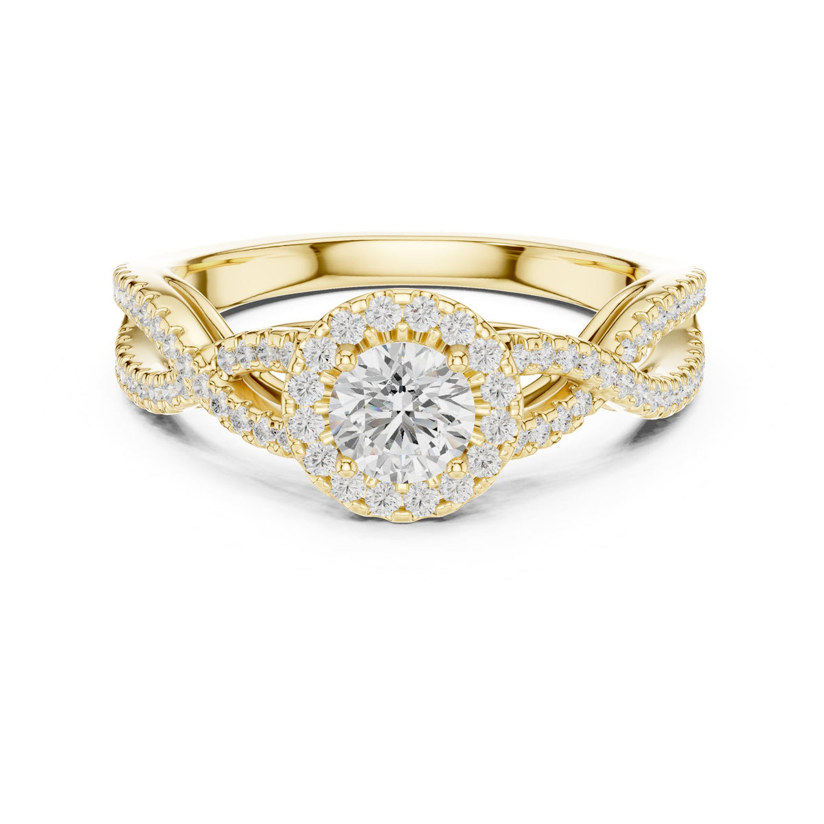 Round Halo Lab Grown Diamond Engagement Ring