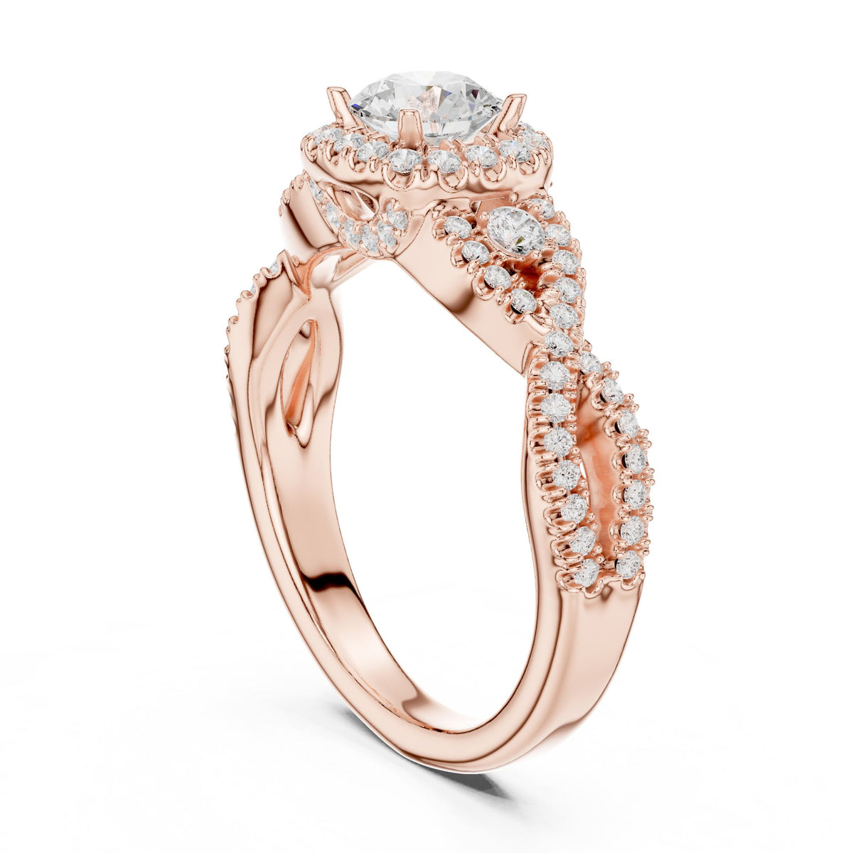 Round Halo Lab Grown Diamond Engagement Ring