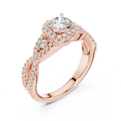 Round Halo Lab Grown Diamond Engagement Ring