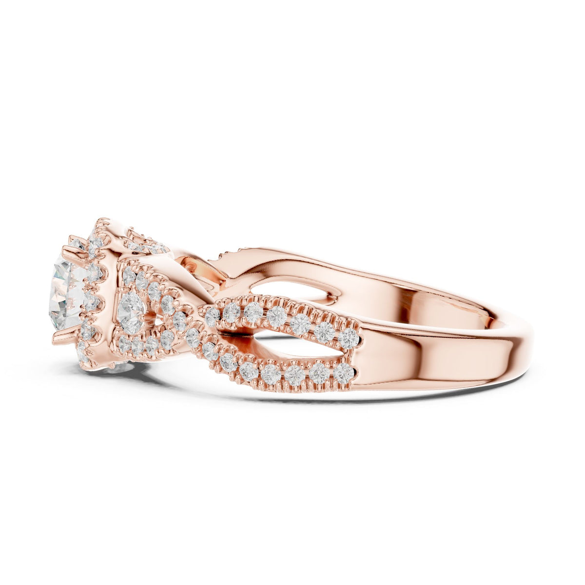 Round Halo Lab Grown Diamond Engagement Ring