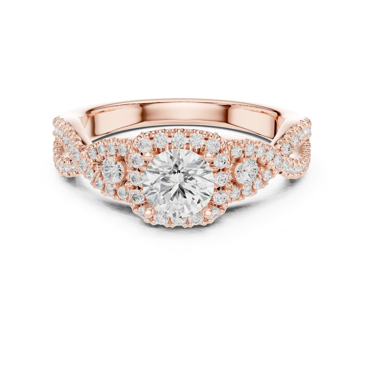 Round Halo Lab Grown Diamond Engagement Ring