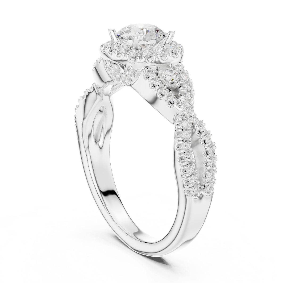 Round Halo Lab Grown Diamond Engagement Ring