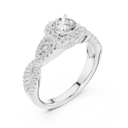 Round Halo Lab Grown Diamond Engagement Ring