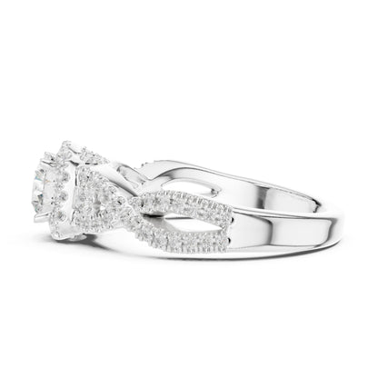 Round Halo Lab Grown Diamond Engagement Ring