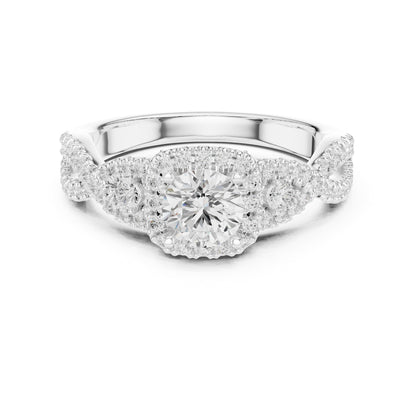 Round Halo Lab Grown Diamond Engagement Ring