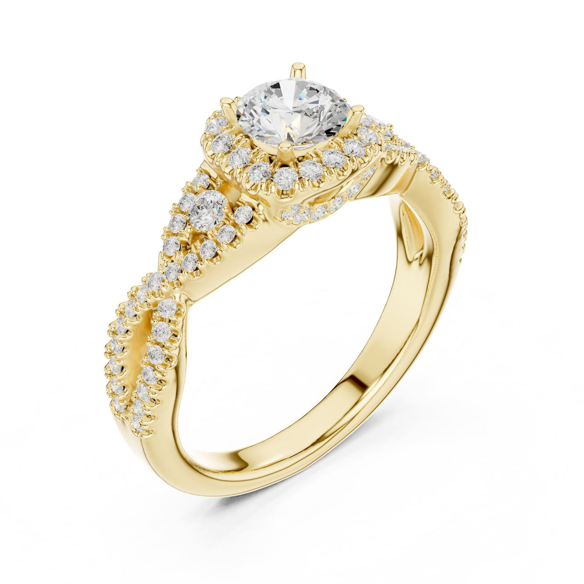 Round Halo Lab Grown Diamond Engagement Ring