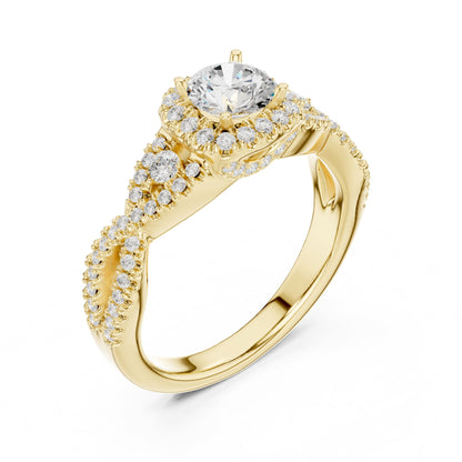 Round Halo Lab Grown Diamond Engagement Ring