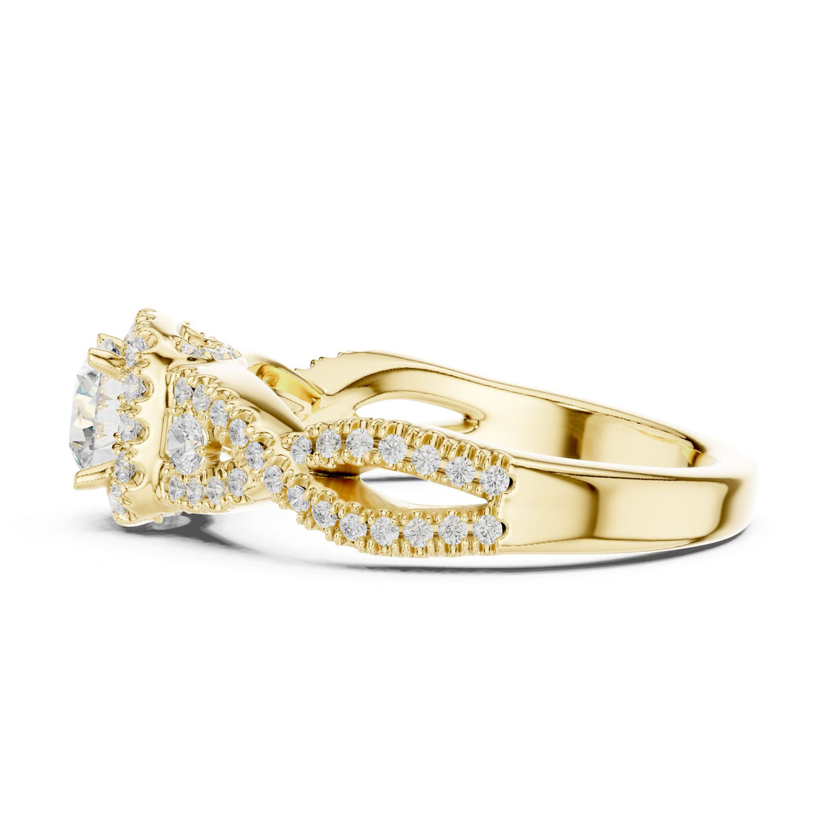 Round Halo Lab Grown Diamond Engagement Ring