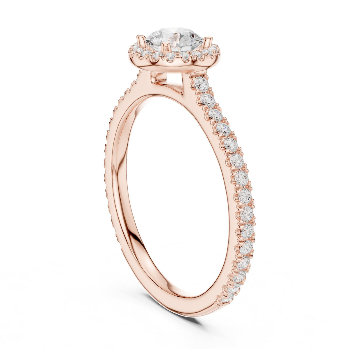 Round Halo Lab Grown Diamond Engagement Ring