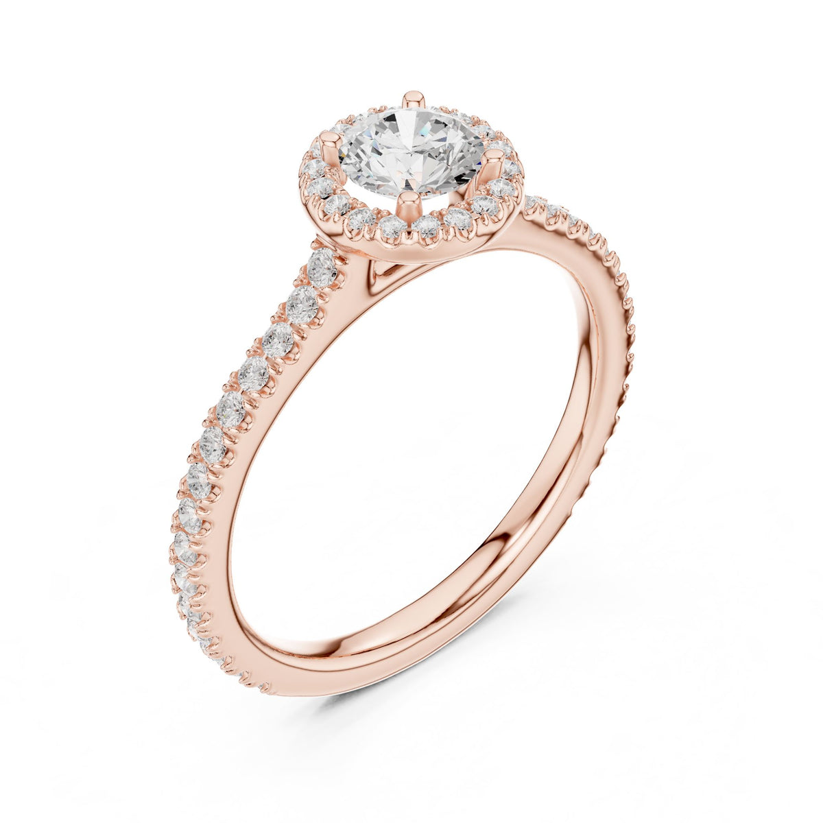 Round Halo Lab Grown Diamond Engagement Ring