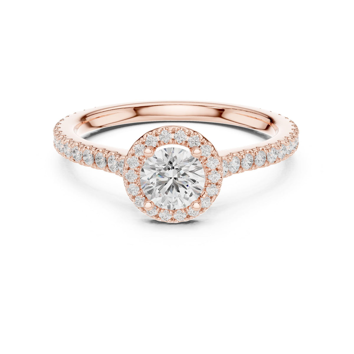 Round Halo Lab Grown Diamond Engagement Ring
