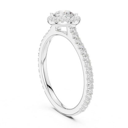 Round Halo Lab Grown Diamond Engagement Ring