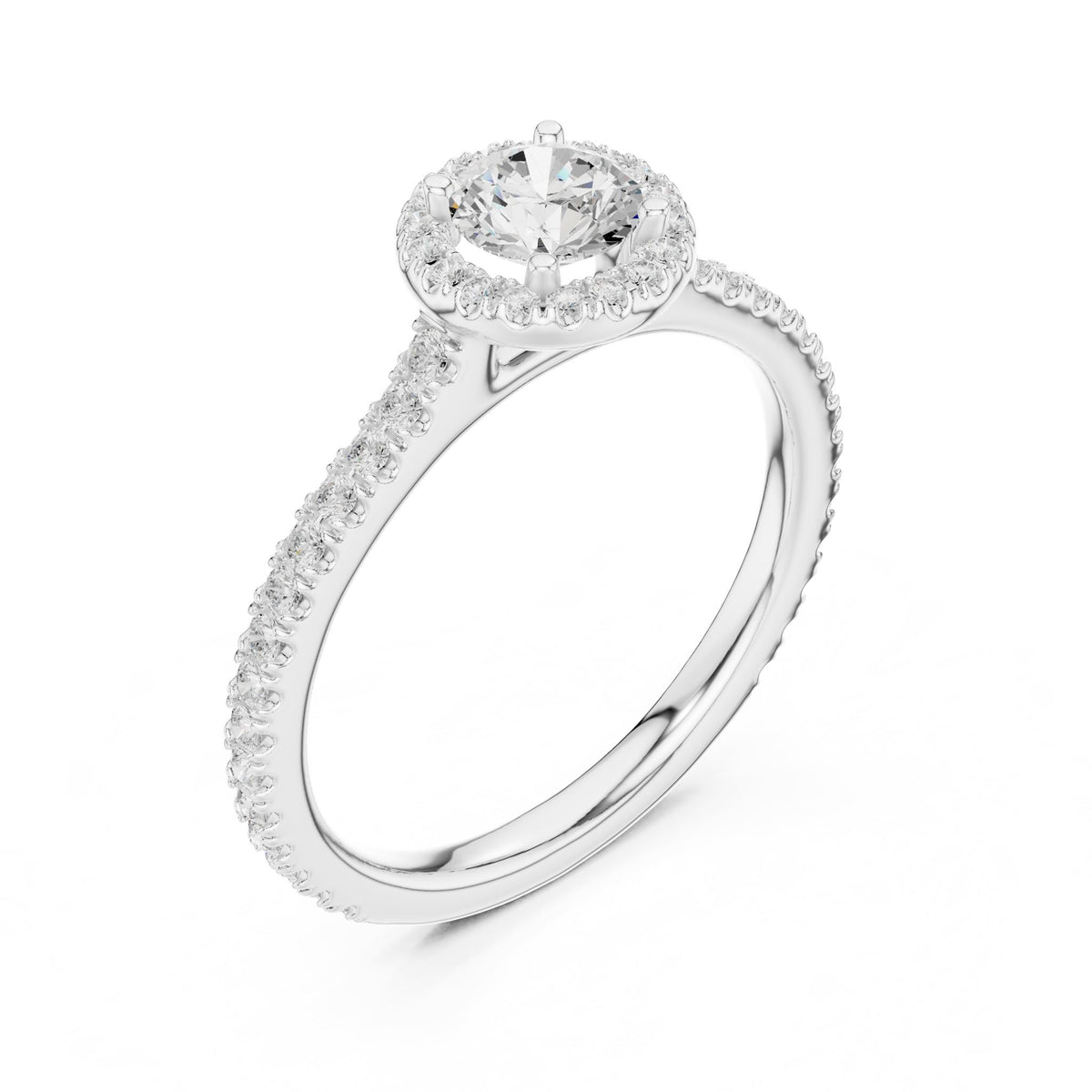 Round Halo Lab Grown Diamond Engagement Ring