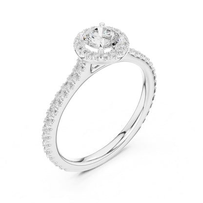 Round Halo Lab Grown Diamond Engagement Ring