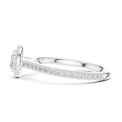 Round Halo Lab Grown Diamond Engagement Ring