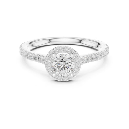 Round Halo Lab Grown Diamond Engagement Ring