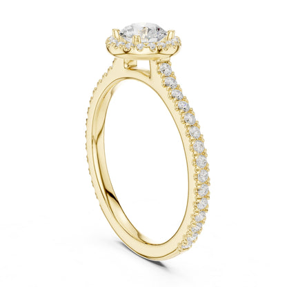Round Halo Lab Grown Diamond Engagement Ring