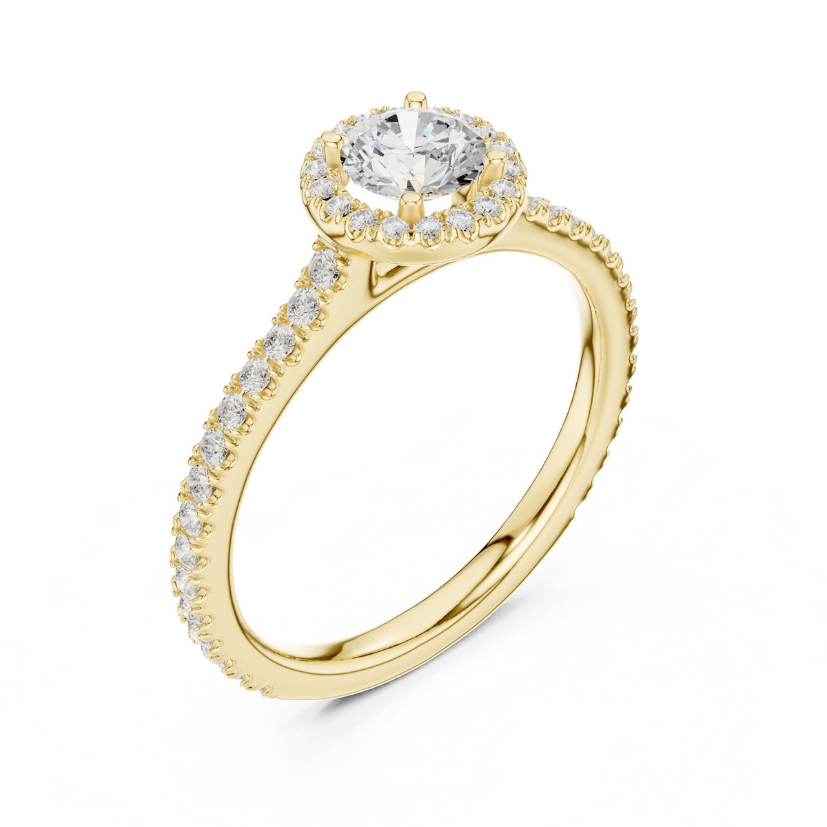 Round Halo Lab Grown Diamond Engagement Ring