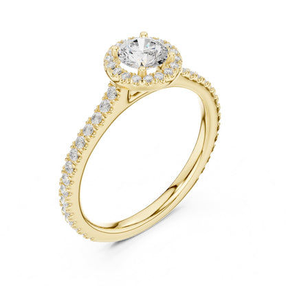 Round Halo Lab Grown Diamond Engagement Ring