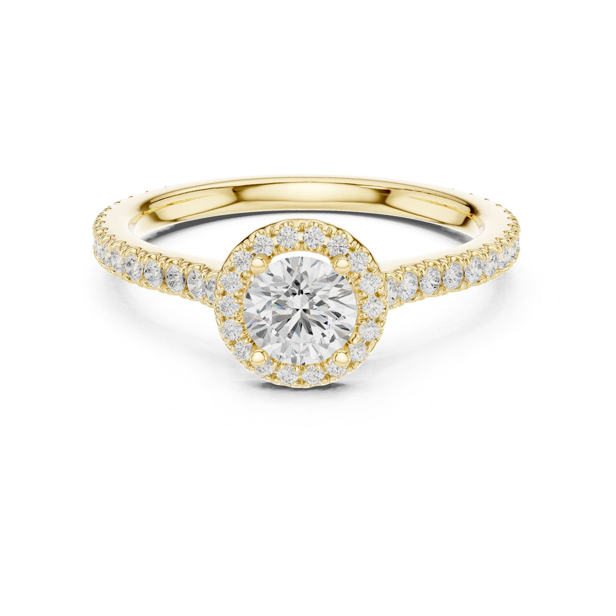 Round Halo Lab Grown Diamond Engagement Ring