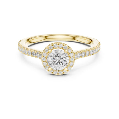 Round Halo Lab Grown Diamond Engagement Ring