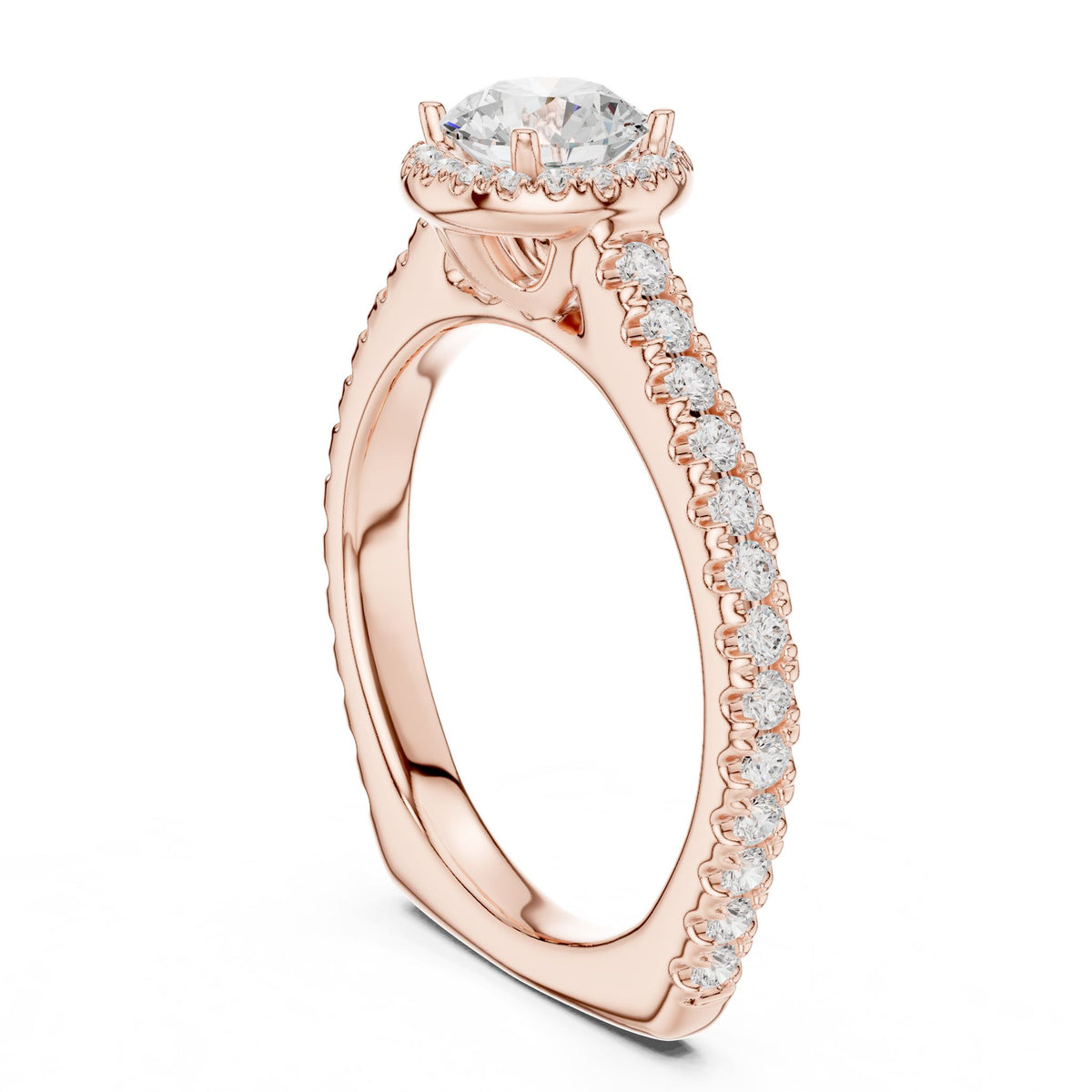 Round Halo Lab Grown Diamond Engagement Ring