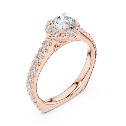 Round Halo Lab Grown Diamond Engagement Ring