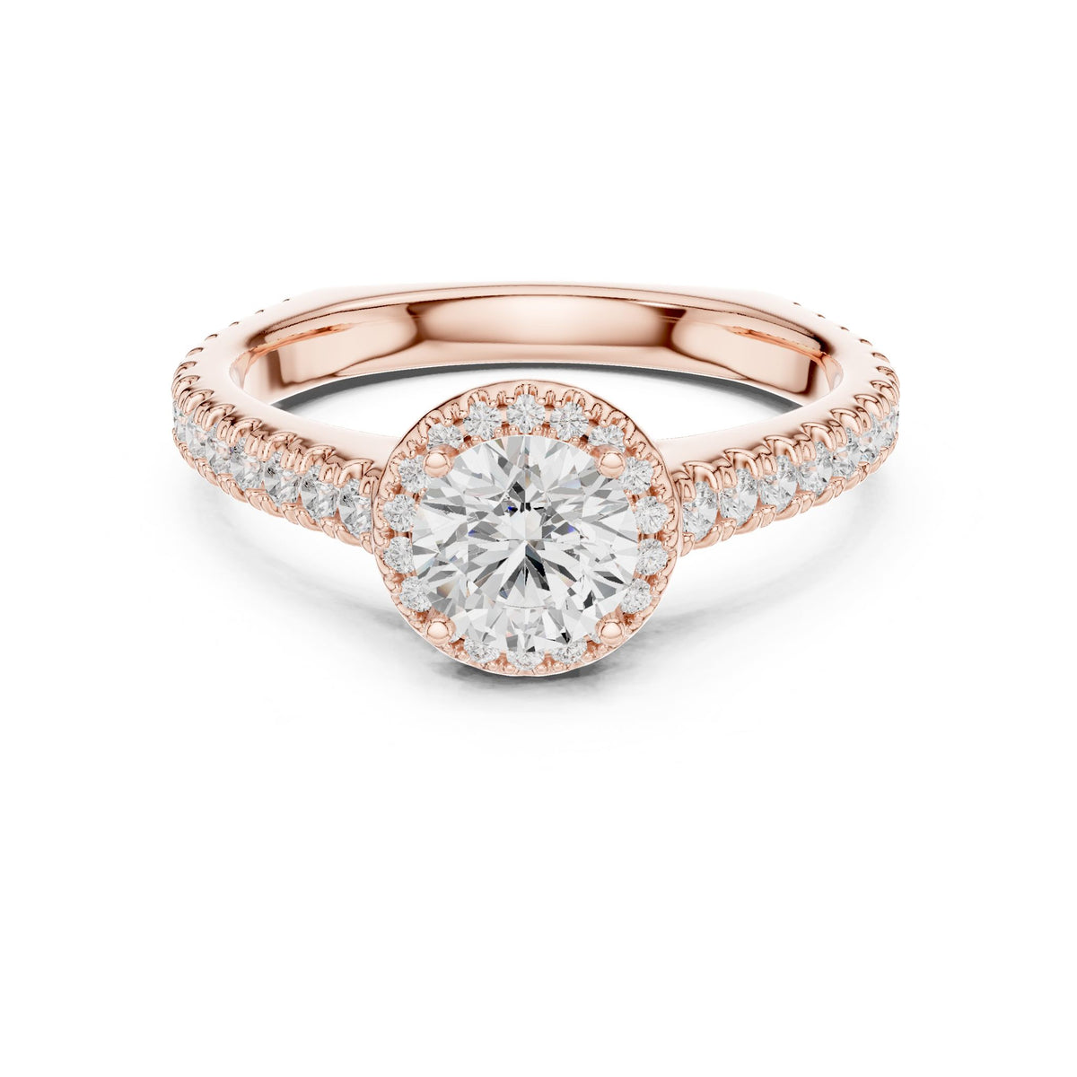 Round Halo Lab Grown Diamond Engagement Ring